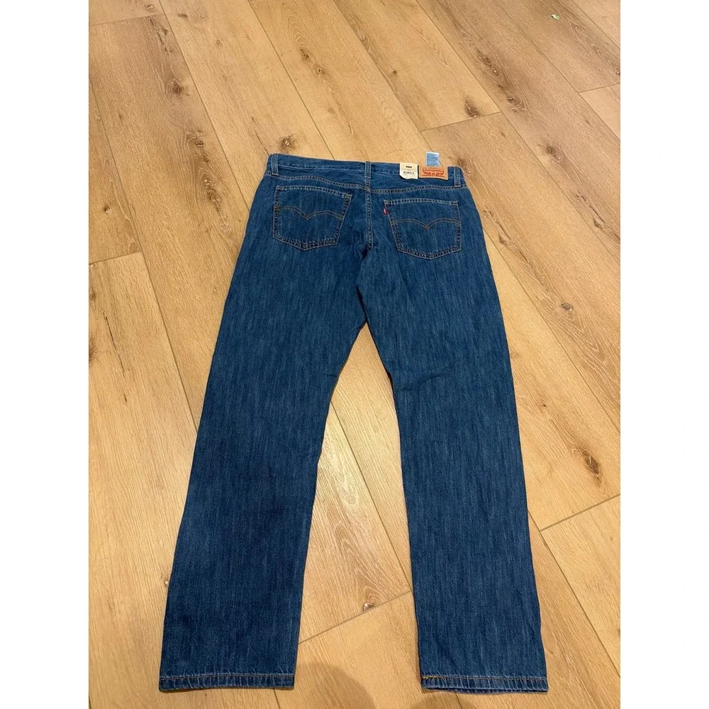 Levis Middy Straight Jeans Womens 31x30 Medium Wash Blue Denim read